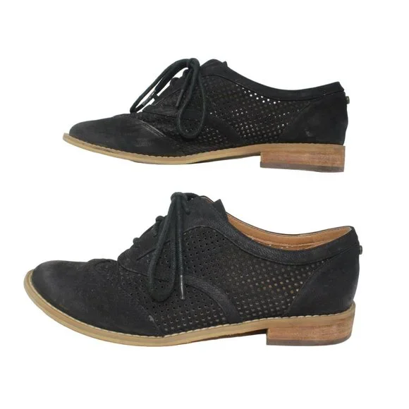 Melrose And Market Womens Size 7M Black Classic Perforated Oxfords Shoes - Picture 9 of 12